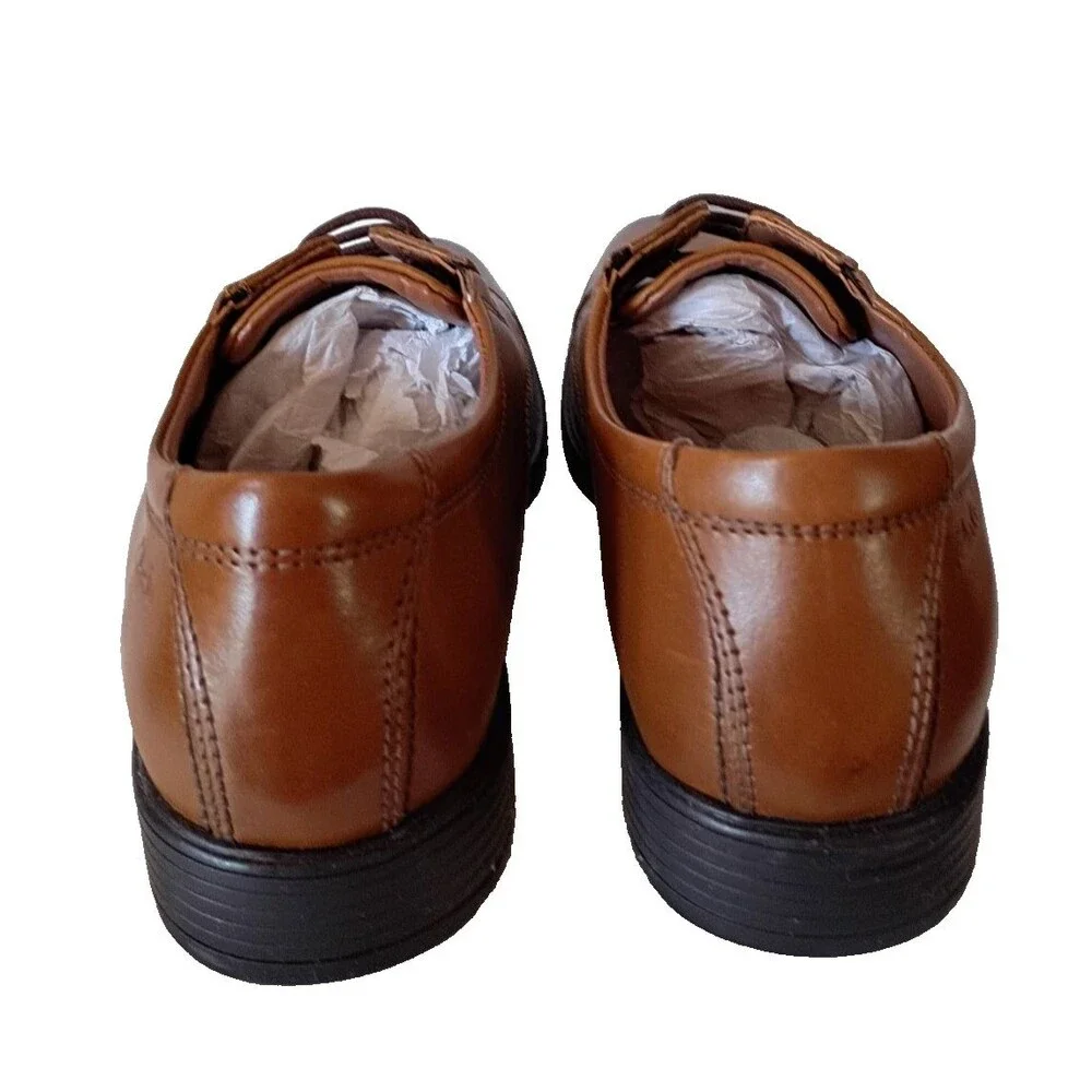 Clarks Brown Tilden Cap Toe Leather Oxford Dress Shoes 7.5M NEW